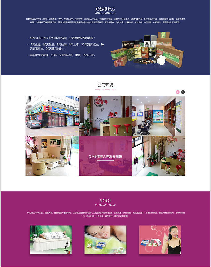  佛山网站建设倩美人养发养生馆设计初稿